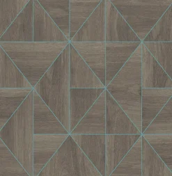 2908-25322 Cheverny Coffee Geometric Wood Wallpaper