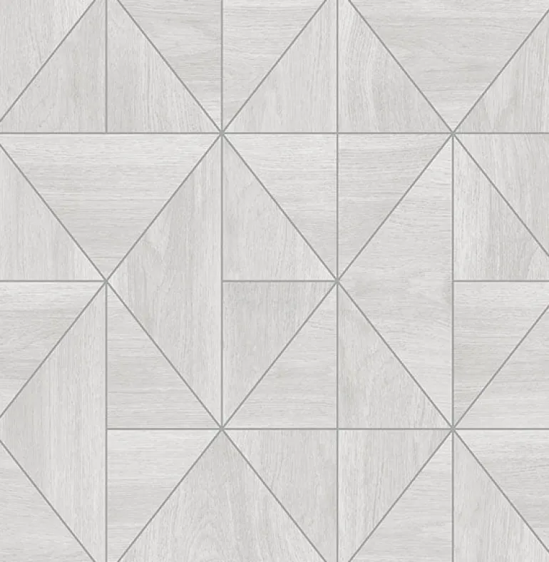 2908-25320 Cheverny Light Grey Geometric Wood Wallpaper