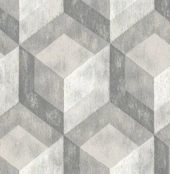 2922-22306 Clarabelle Grey Rustic Wood Tile Wallpaper