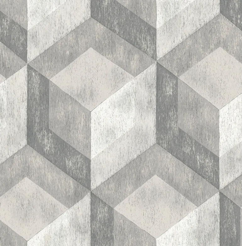 2922-22306 Clarabelle Grey Rustic Wood Tile Wallpaper