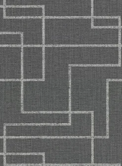 2921-50500 Clarendon Charcoal Geometric Faux Grasscloth Wallpaper