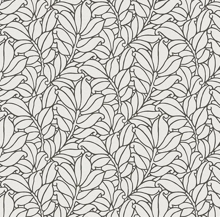 2971-86322 Coraline White Leaf Wallpaper