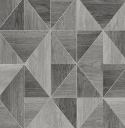 2836-24963 Corin Grey Wood Geometric Wallpaper