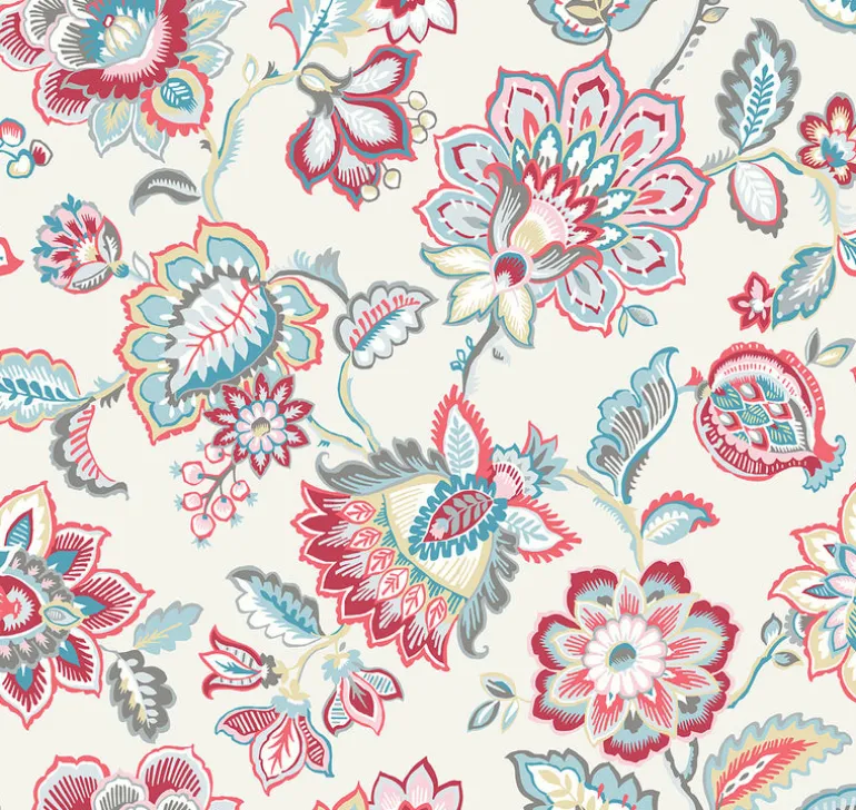2901-87512 Corona Red Jacobean Wallpaper