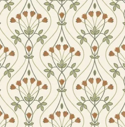 2970-26146 Dard Green Tulip Ogee Wallpaper
