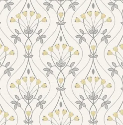 2970-26147 Dard Grey Tulip Ogee Wallpaper