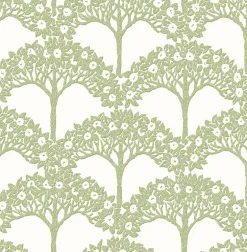 2970-26114 Dawson Green Magnolia Tree Wallpaper