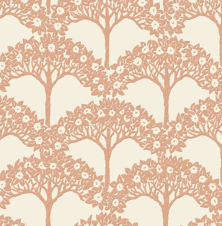 2970-26112 Dawson Rust Magnolia Tree Wallpaper