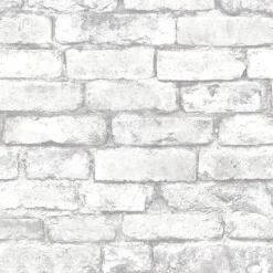 2922-21261 Debs White Exposed Brick Wallpaper