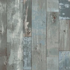 2540-24053 Deena Blue Distressed Wood Wallpaper