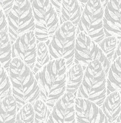 2964-25925 Del Mar Grey Botanical Wallpaper