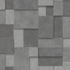 2896-25354 Duchamp Dark Grey Patchwork Metallic Wallpaper
