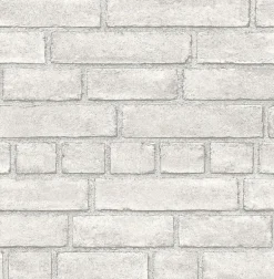 2922-24051 Eggertson Off-White Brick Wallpaper
