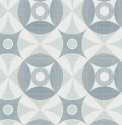 2821-25132 Ellis Teal Geometric Wallpaper