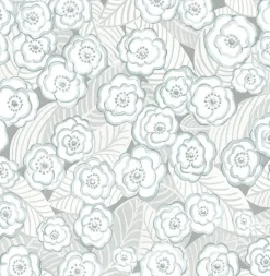 2903-25836 Emery Light Blue Floral Wallpaper