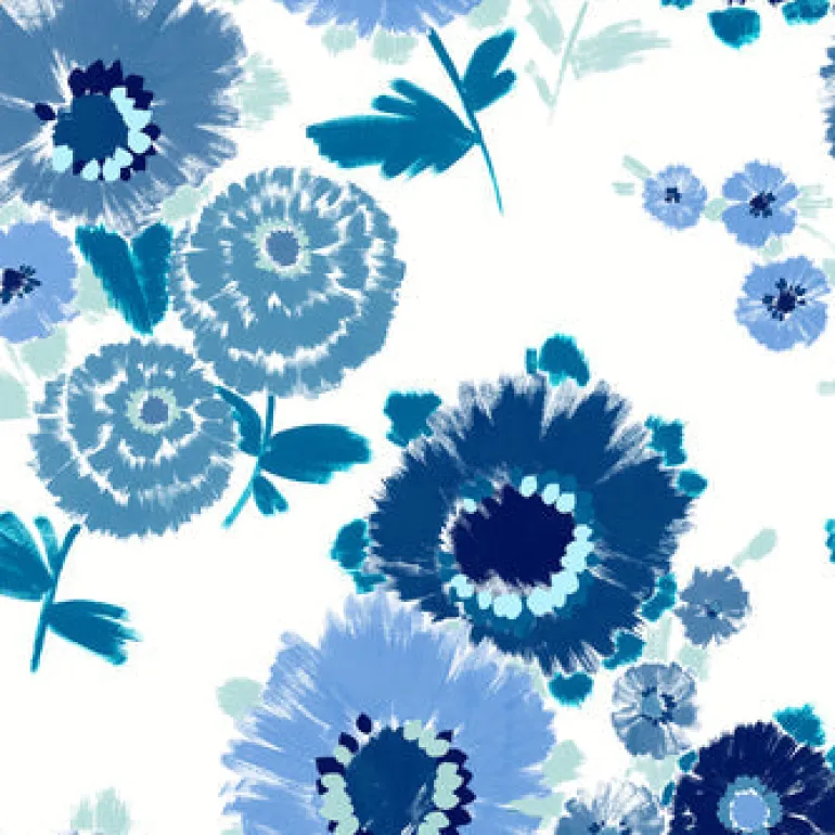 4081-26324 Essie Blue Painterly Floral Wallpaper