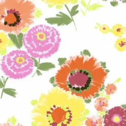 4081-26323 Essie Yellow Painterly Floral Wallpaper