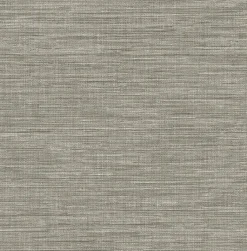 2903-24119 Exhale Grey Faux Grasscloth Wallpaper