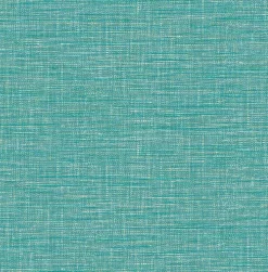 2744-24118 Exhale Teal Faux Grasscloth Wallpaper