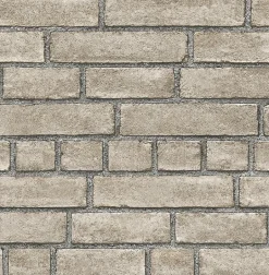 2540-24052 Facade Taupe Brick Wallpaper