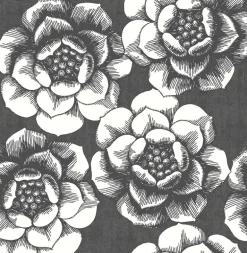 2763-24206 Fanciful Black Floral Wallpaper