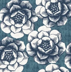2763-24238 Fanciful Blue Floral Wallpaper