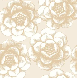 2763-24241 Fanciful Gold Floral Wallpaper