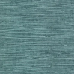 2904-24415 Fiber Teal Faux Grasscloth Wallpaper