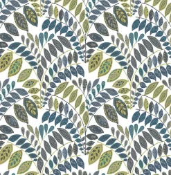 2821-25142 Fiddlehead Green Botanical Wallpaper