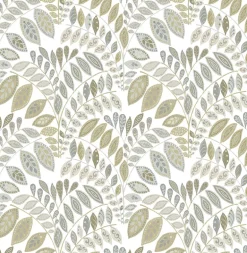 2821-25145 Fiddlehead Grey Botanical Wallpaper