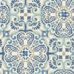2540-24046 Florentine Blue Tile Wallpaper