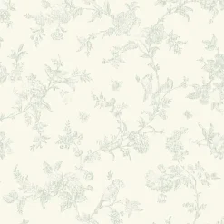 3119-02194 French Nightingale Sage Floral Scroll Wallpaper
