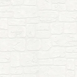 4000-2040-42 Gaffrey White Stone Paintable Wallpaper
