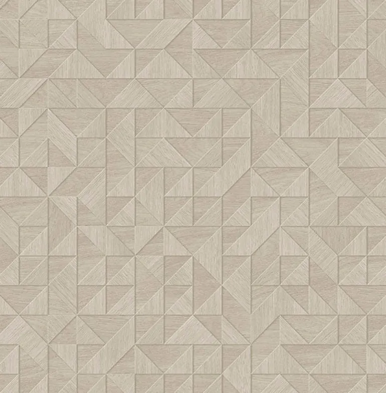 2908-25329 Gallerie Cream Geometric Wood Wallpaper