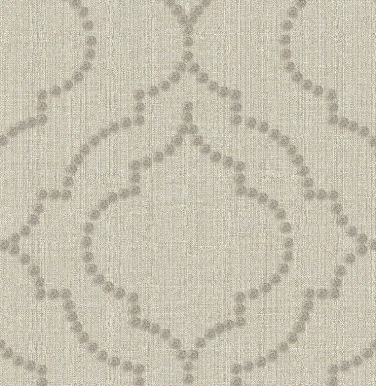 2767-003356 Garett Wheat Quatrefoil Wallpaper