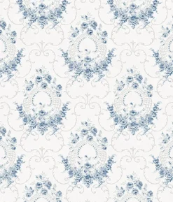 3123-02125 Georgiana Navy Tearose Wallpaper