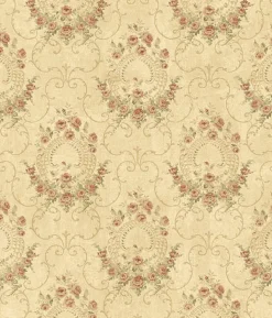 3123-02124 Georgiana Red Tearose Wallpaper