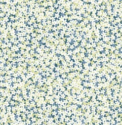 2901-25445 Giverny Blue Miniature Floral Wallpaper