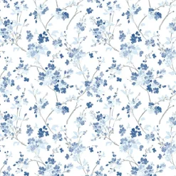 3122-10902 Glinda Navy Floral Trail Wallpaper