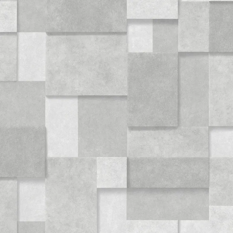 2922-25353 Gompers Silver Metallic Squares Wallpaper
