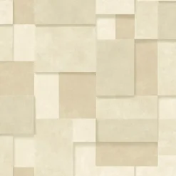 2922-25355 Gompers Wheat Metallic Squares Wallpaper