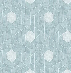 2964-25904 Granada Aqua Geometric Wallpaper