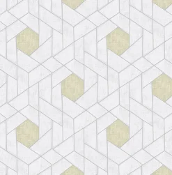 2964-25901 Granada Silver Geometric Wallpaper