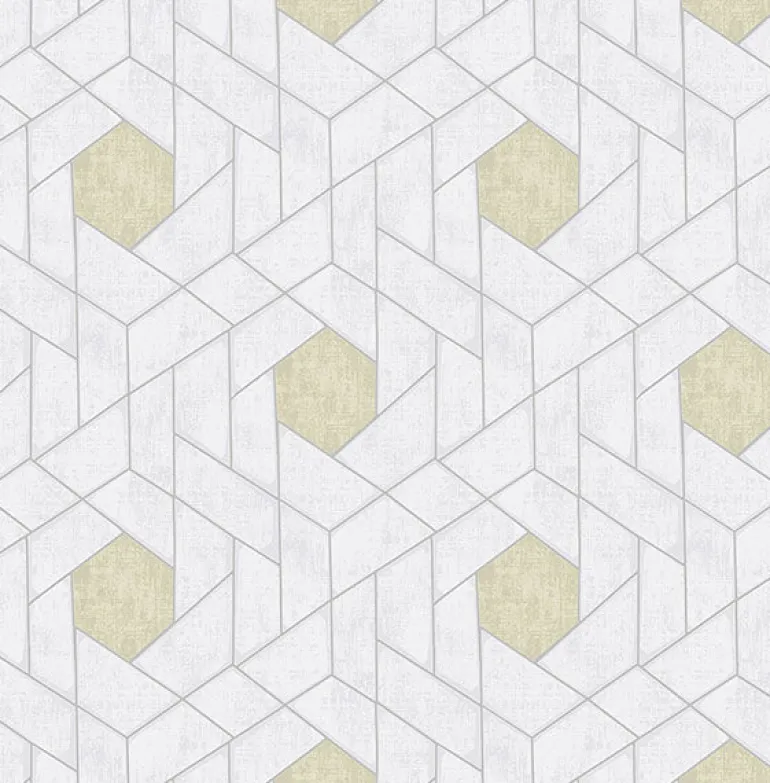 2964-25901 Granada Silver Geometric Wallpaper