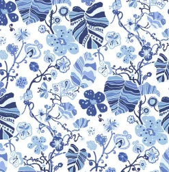 2903-25810 Gwyneth Indigo Floral Wallpaper