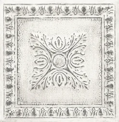 2904-24031 Hazley White Ornamental Tin Tile Wallpaper