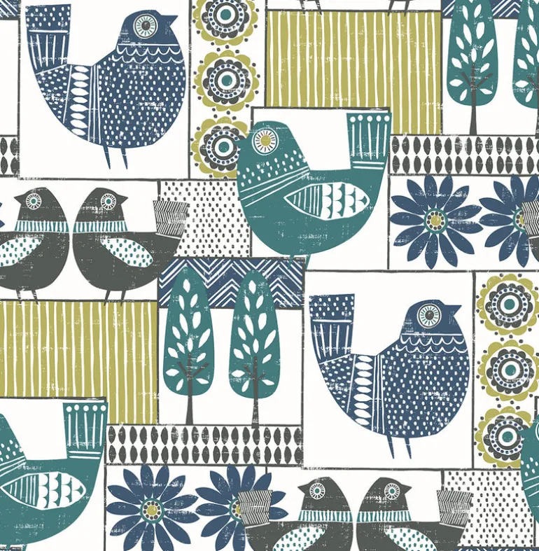 2821-25114 Hennika Multicolor Patchwork Wallpaper