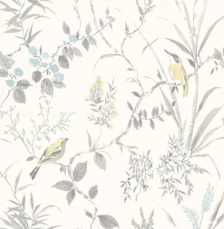 3123-24172 Imperial Garden Grey Botanical Wallpaper