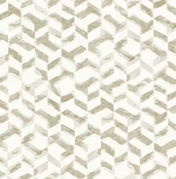 2902-25500 Instep Champagne Abstract Geometric Wallpaper