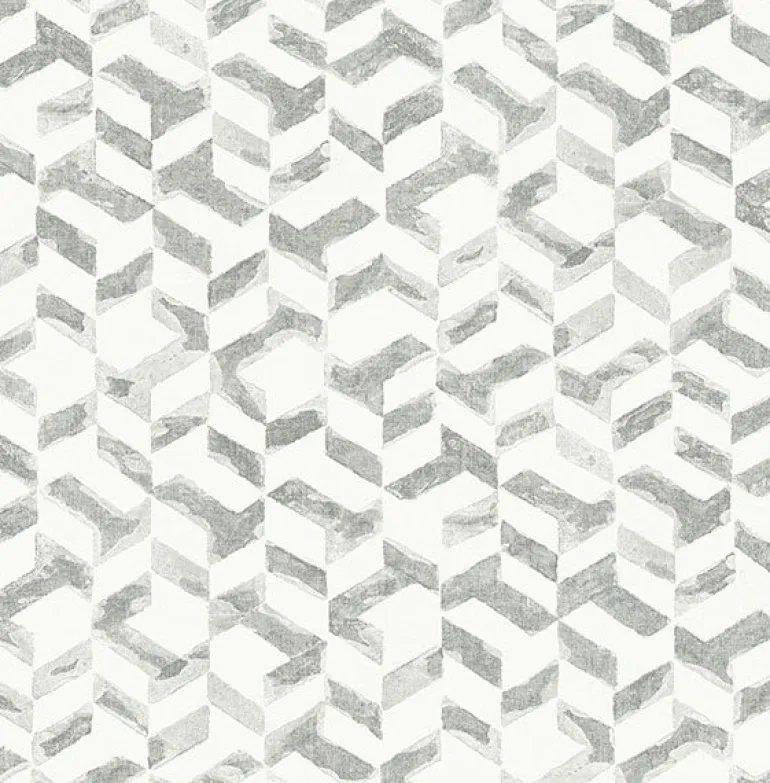 2902-25501 Instep Platinum Abstract Geometric Wallpaper